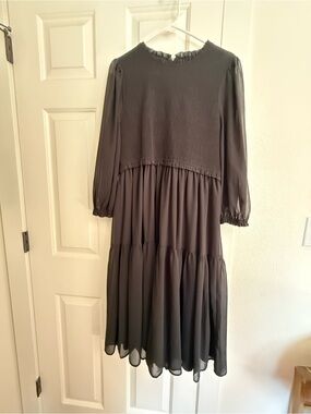 Forever 21 Black Tiered Midi Dress